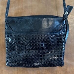 HOBO Black Crossbody Bag with Textured Design